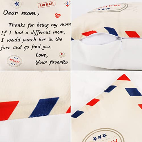18x18in Throw Pillow for Mom from Daughter & Son